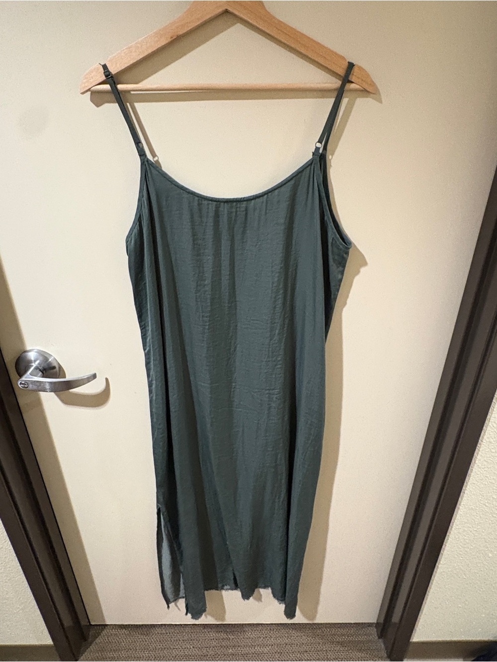 Sage Green Aerie Satin Slip Dress - Picture 3 of 4